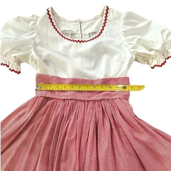 VTG 60s Dress Handmade Cottage Prairie Peasant Square Dance Western Girl’s SZ 6 - Picture 16 of 16